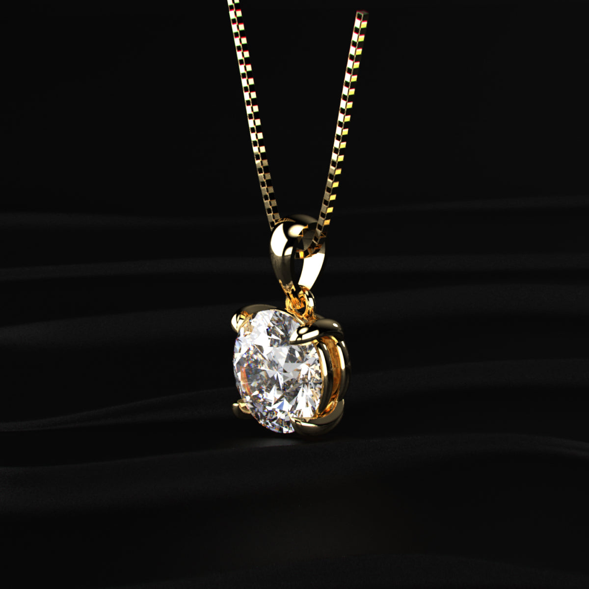 Round Shape Solitaire Pendant | Earthly Jewels