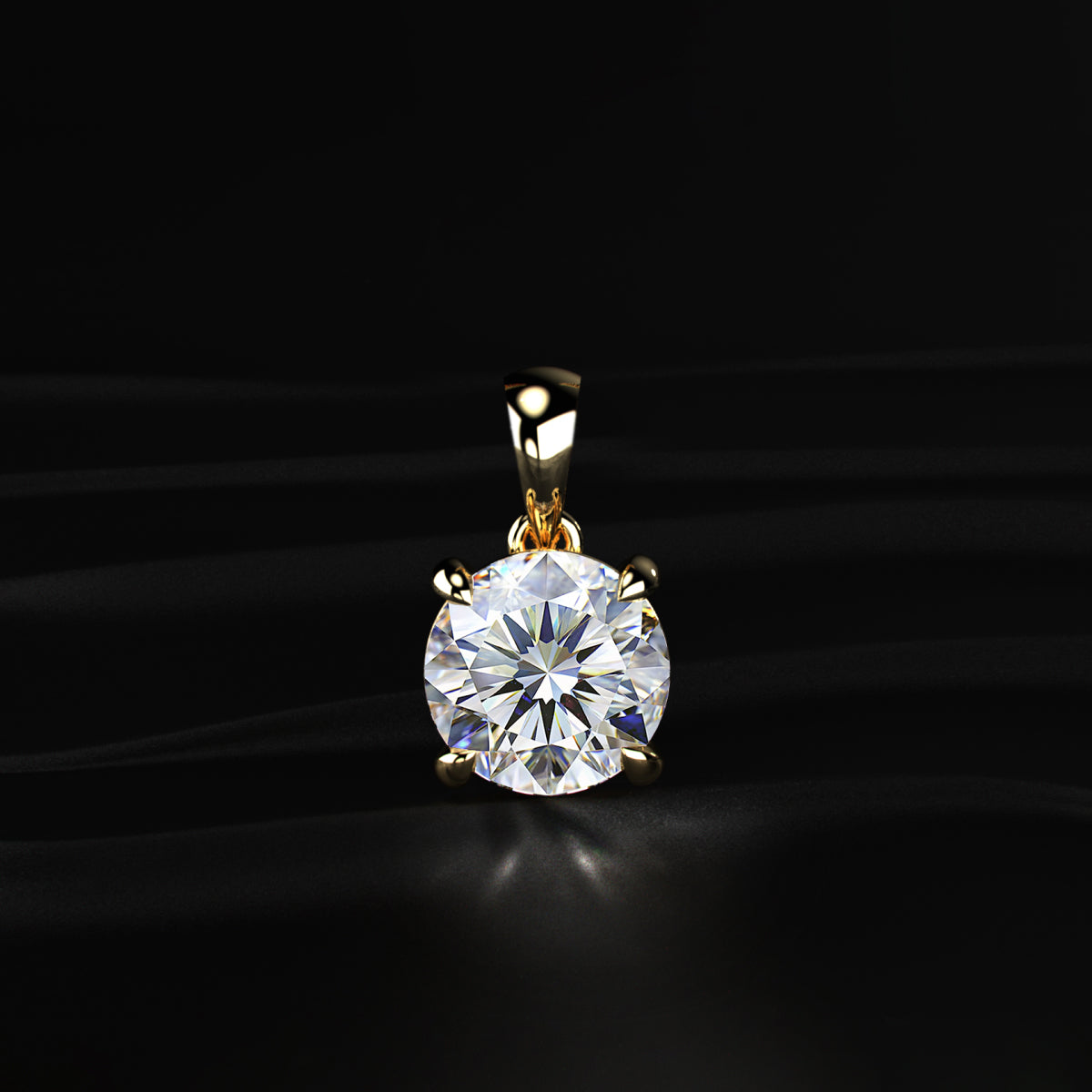 Round Shape Solitaire Pendant | Earthly Jewels