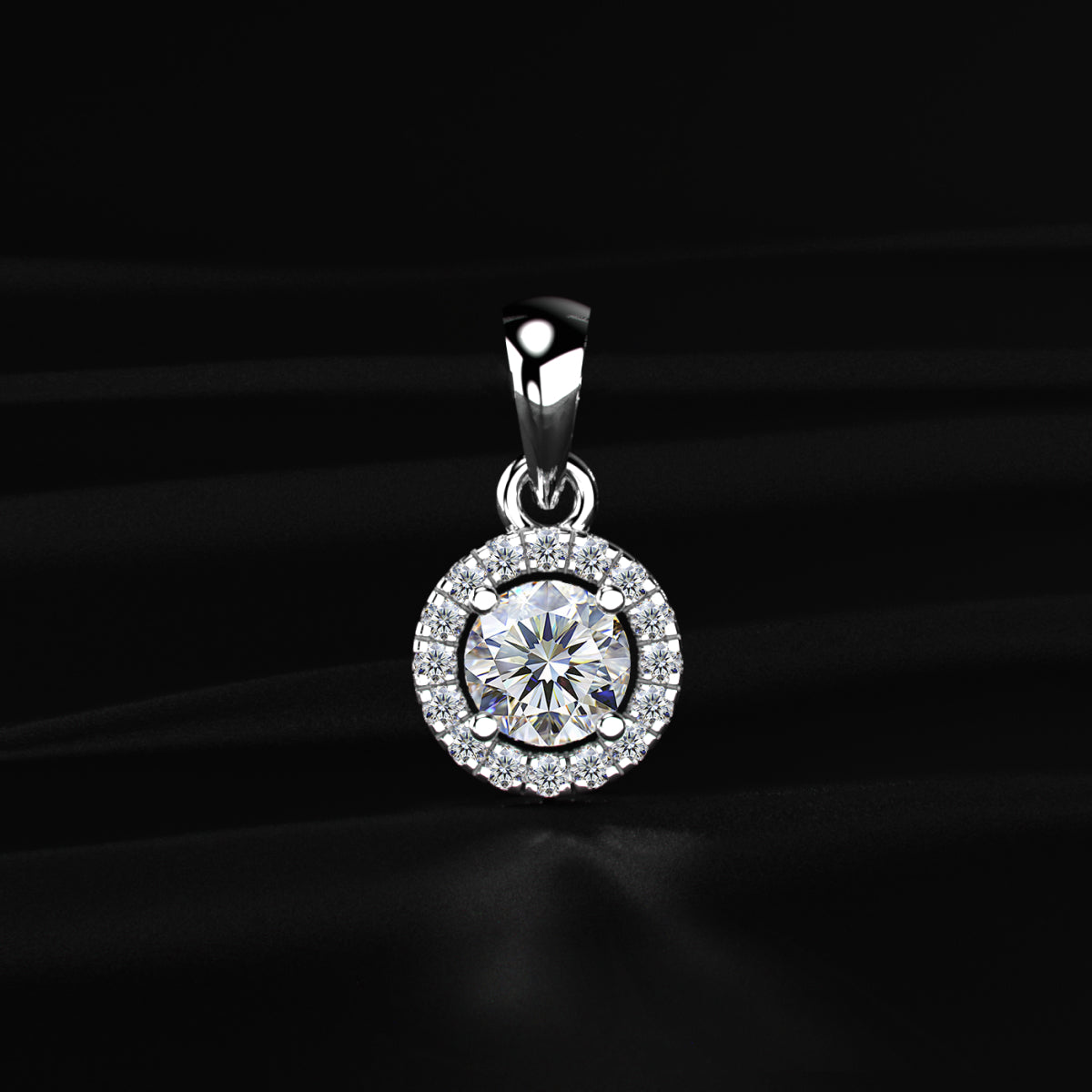 Round Halo Necklace In Lab Grown Diamond Under ?25,000 – Earthly