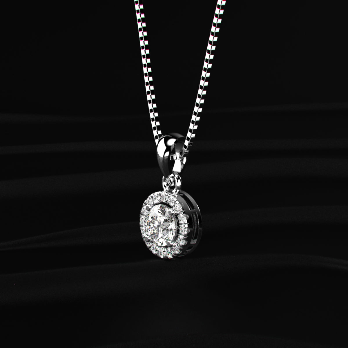 Round Halo Pendant