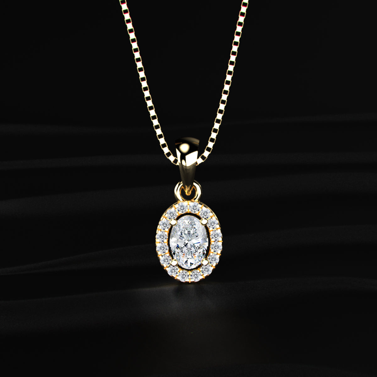 Oval Halo Pendant | Earthly Jewels