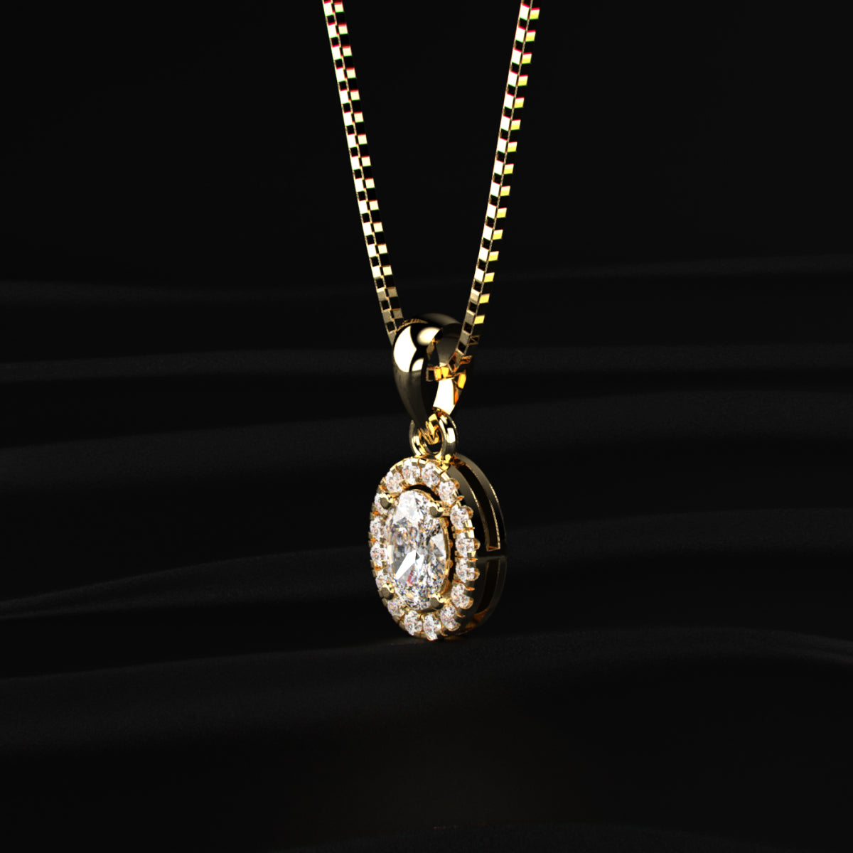 Oval Halo Pendant | Earthly Jewels