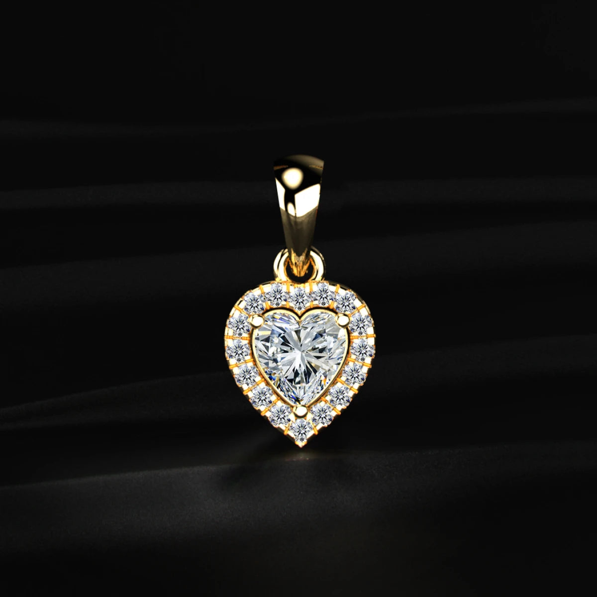 Heart Shaped Diamond Halo Pendant | Earthly Jewels