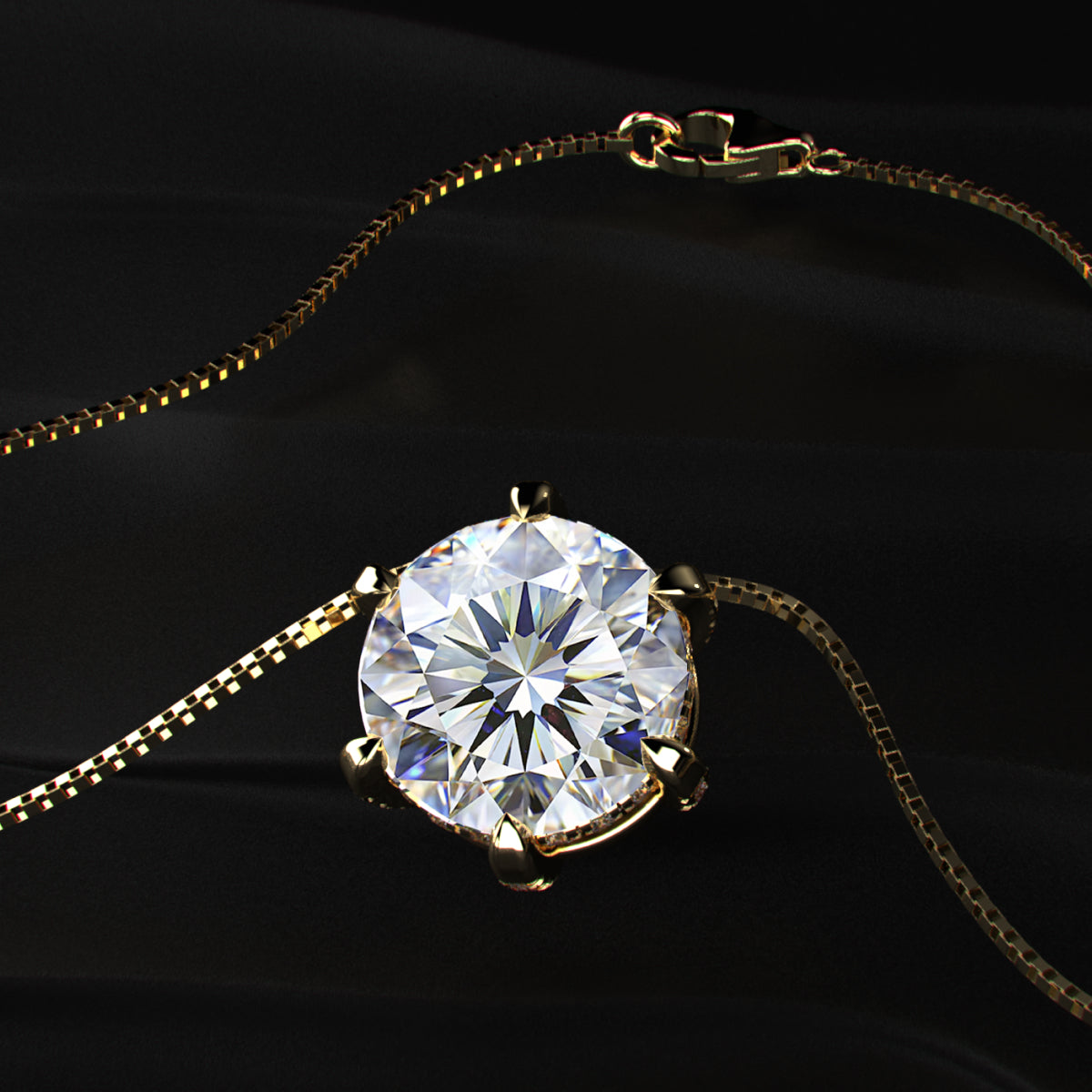 Shop Carat Round Diamond Hidden Halo Pendant Online – Earthly Jewels