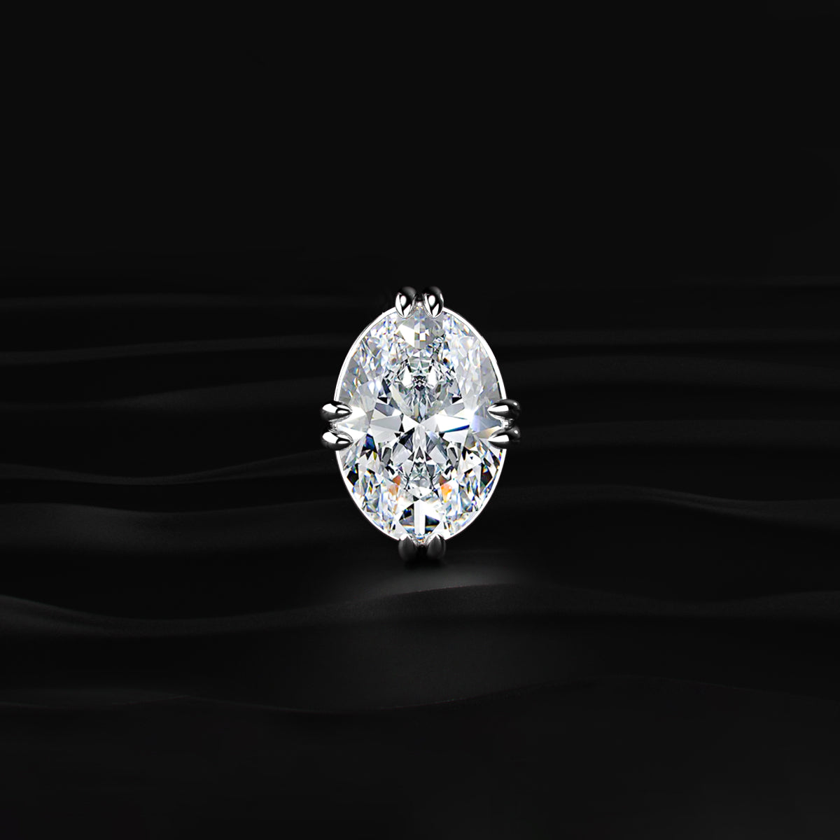 10 Ct Oval Solitaire Pendant With Hidden Halo | Earthly Jewels