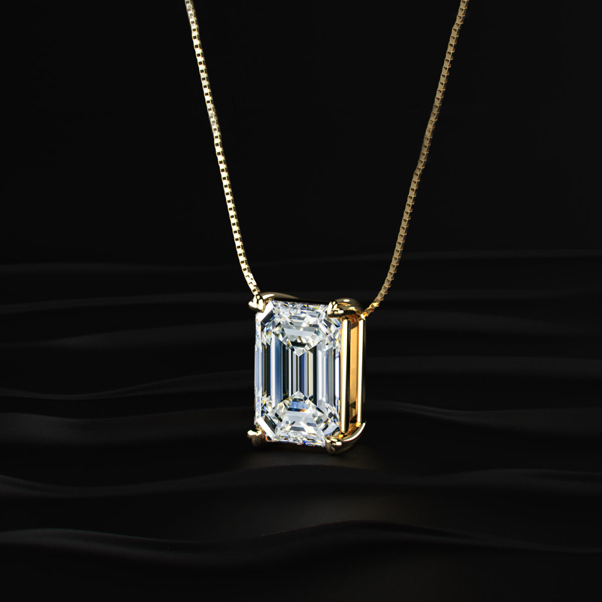 12 Carat Emerald Cut Solitaire Pendent | Earthly Jewels