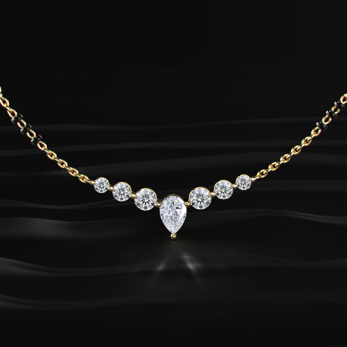 Seven Stone Pendent Mangalsutra | Earthly Jewels