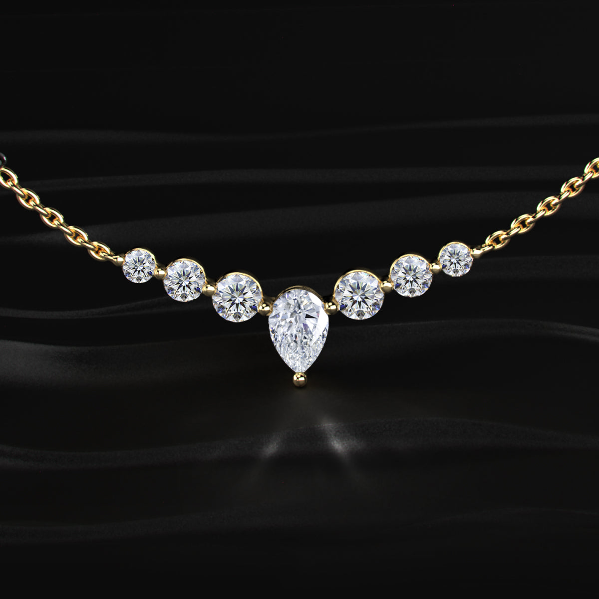 Seven Stone Pendent Mangalsutra | Earthly Jewels