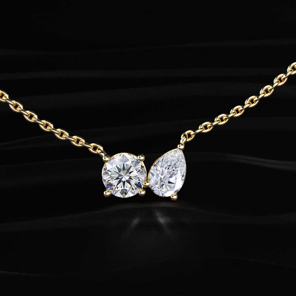 Round & Pear Toi-Et-Moi Mangalsutra | Earthly Jewels