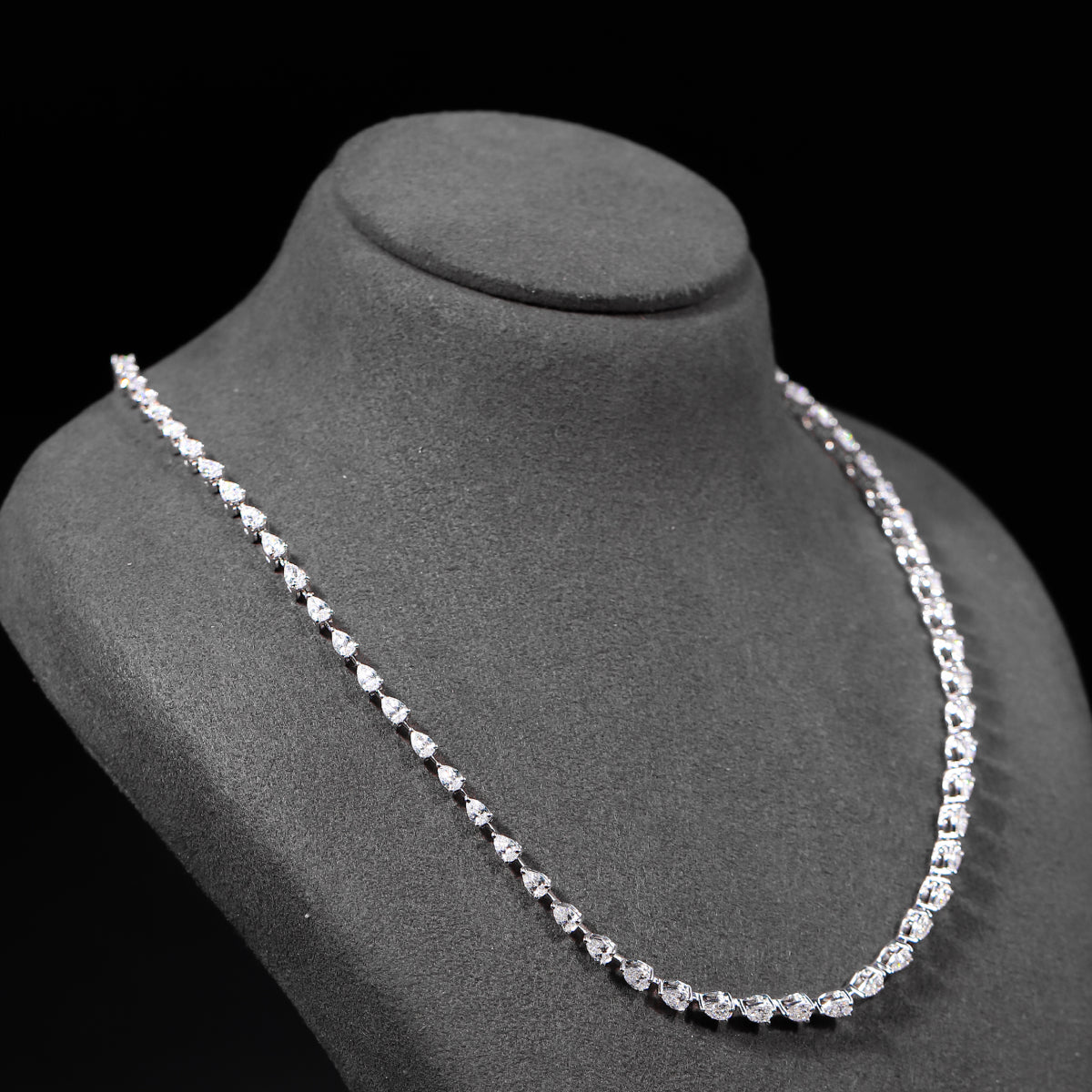 Pear Diamond Tennis Necklace | Earthly Jewels