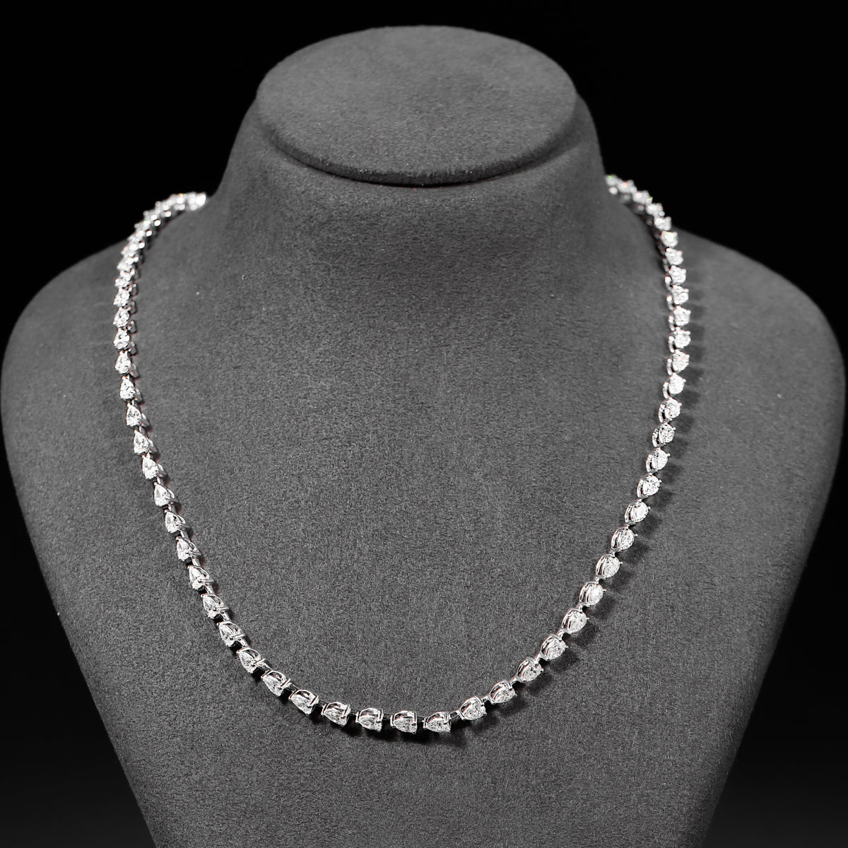 Pear Diamond Tennis Necklace | Earthly Jewels