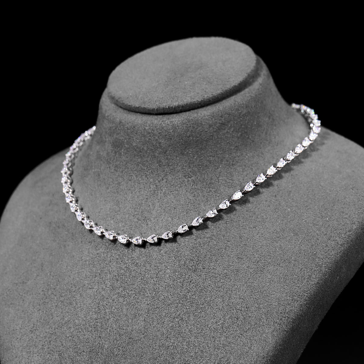 Pear Diamond Tennis Necklace | Earthly Jewels