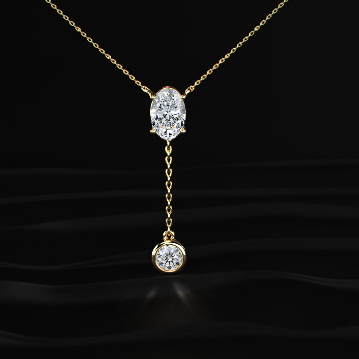 Dual Drop Diamond Y Shaped Necklace | Earthly Jewels