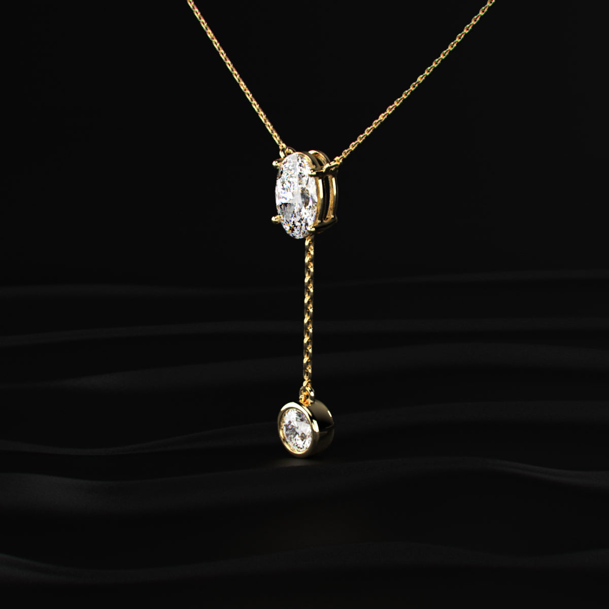 Dual Drop Diamond Y Shaped Necklace | Earthly Jewels