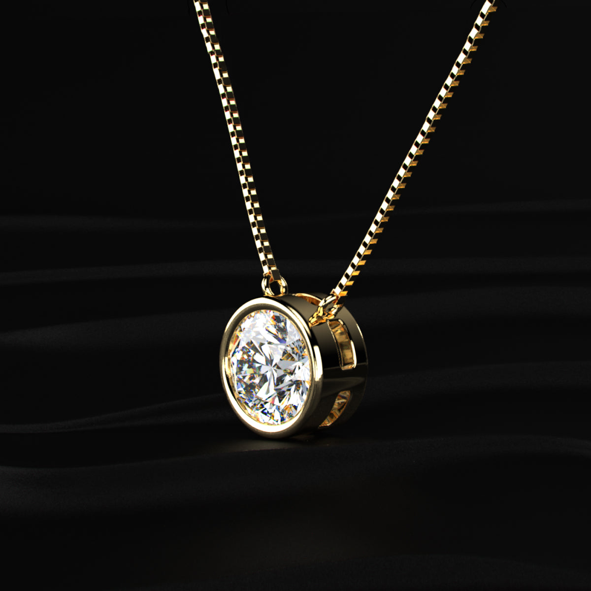 Round Solitaire Bezel Necklace | Earthly Jewels