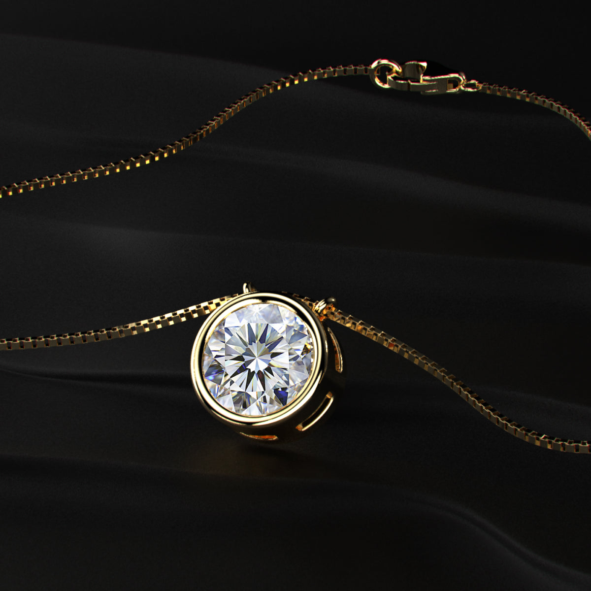 Round Solitaire Bezel Necklace | Earthly Jewels