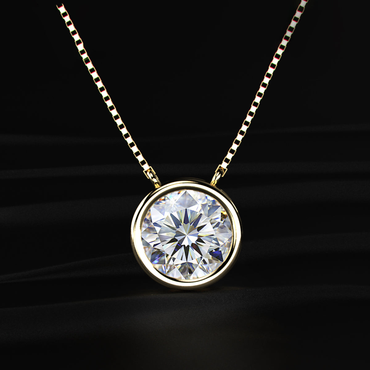 Round Solitaire Bezel Necklace | Earthly Jewels