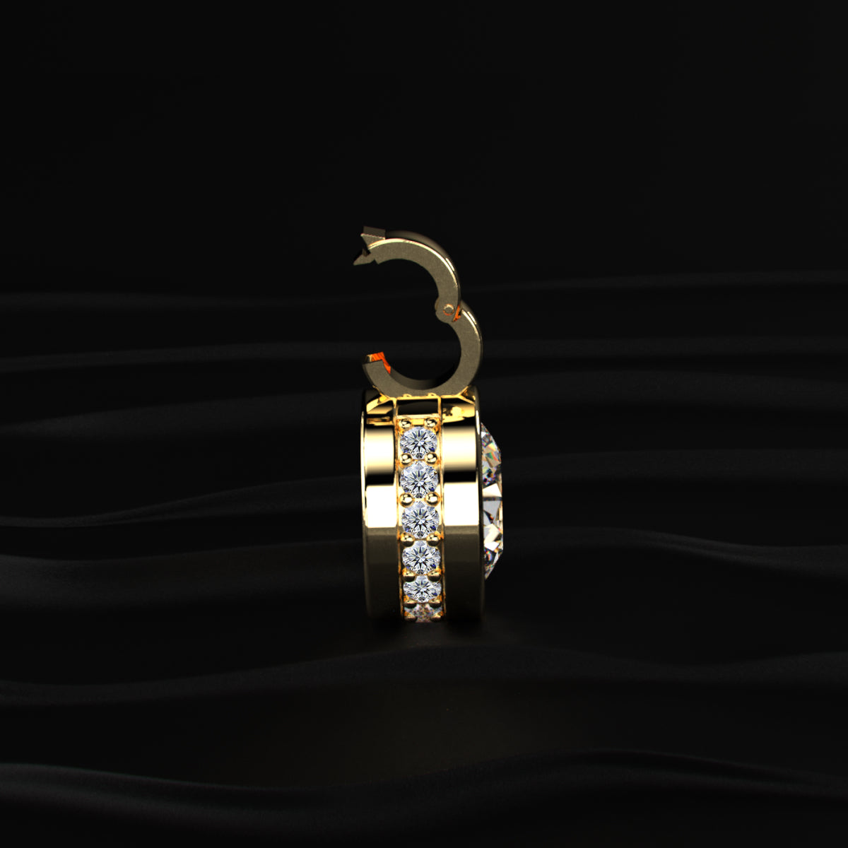 Round Solitaire Bezel Pendent With Hidden Halo | Earthly Jewels