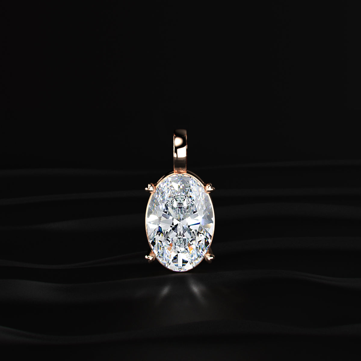 Oval Diamond Solitaire Pendant | Earthly Jewels