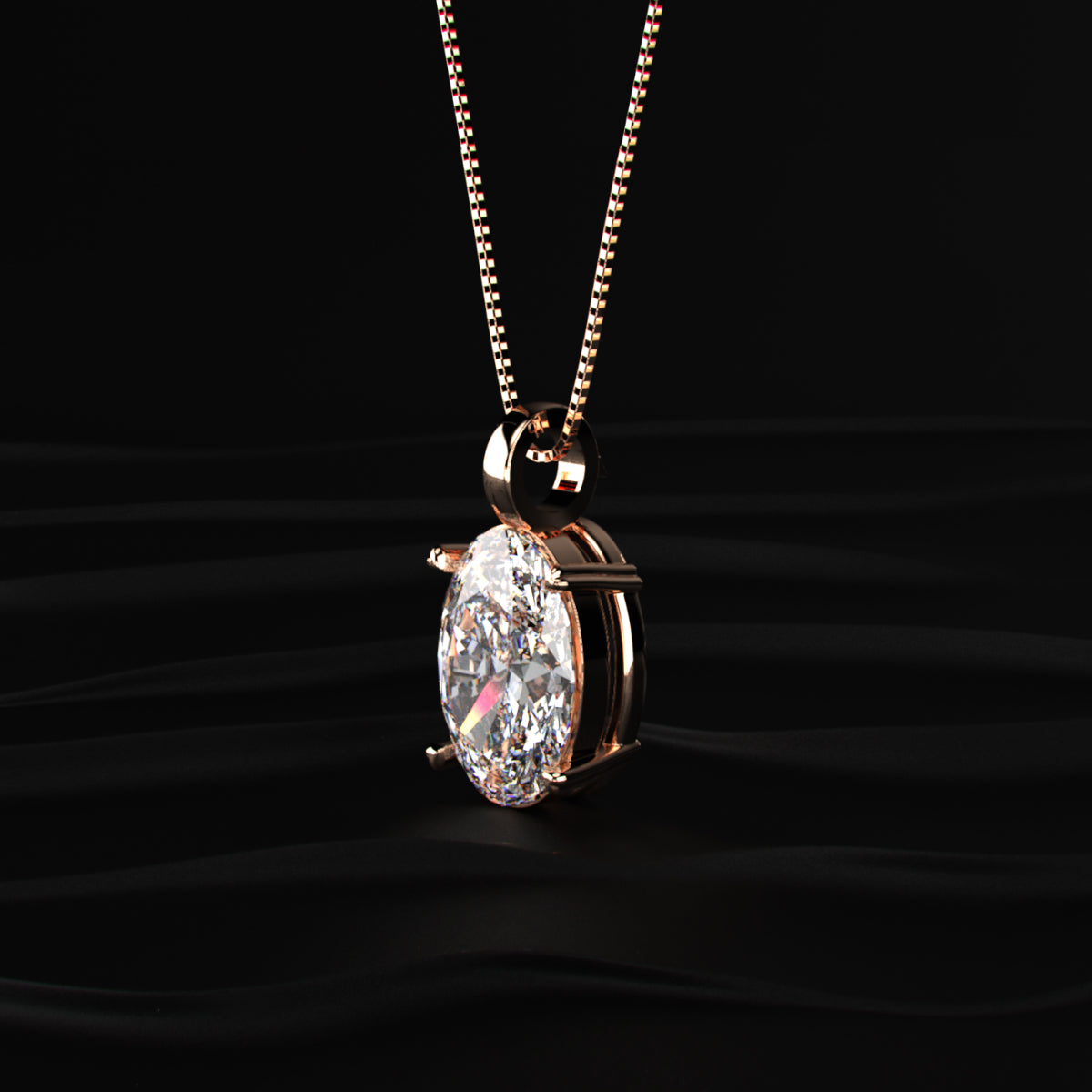 Oval Diamond Solitaire Pendant | Earthly Jewels