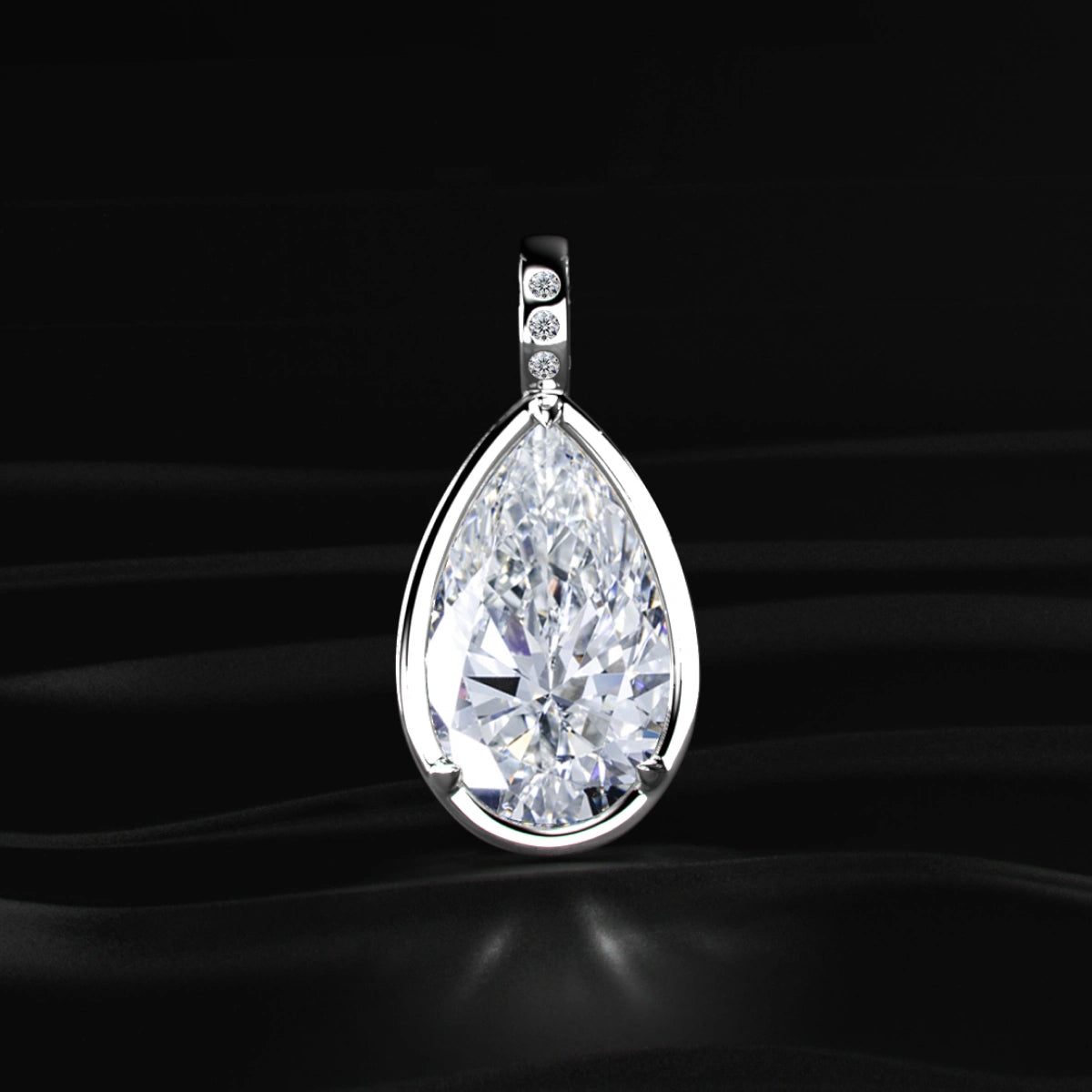 Yellow Pear Lab Diamond Bezel Solitaire Pendant | Earthly jewels