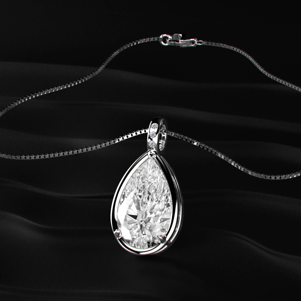 Yellow Pear Lab Diamond Bezel Solitaire Pendant | Earthly jewels