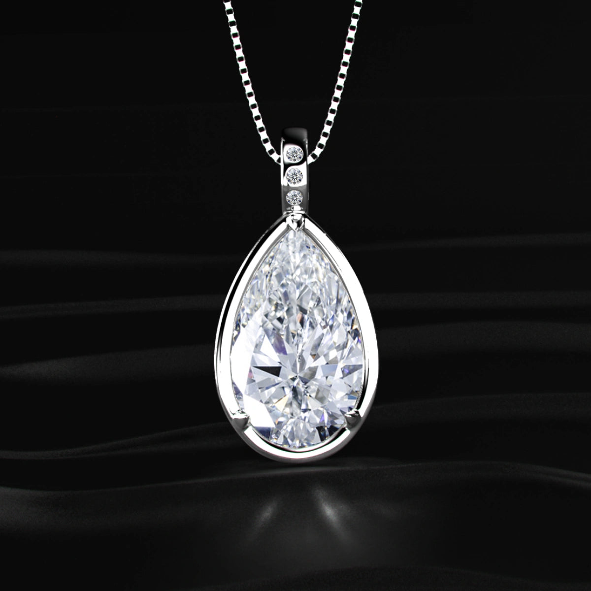 Yellow Pear Lab Diamond Bezel Solitaire Pendant | Earthly jewels