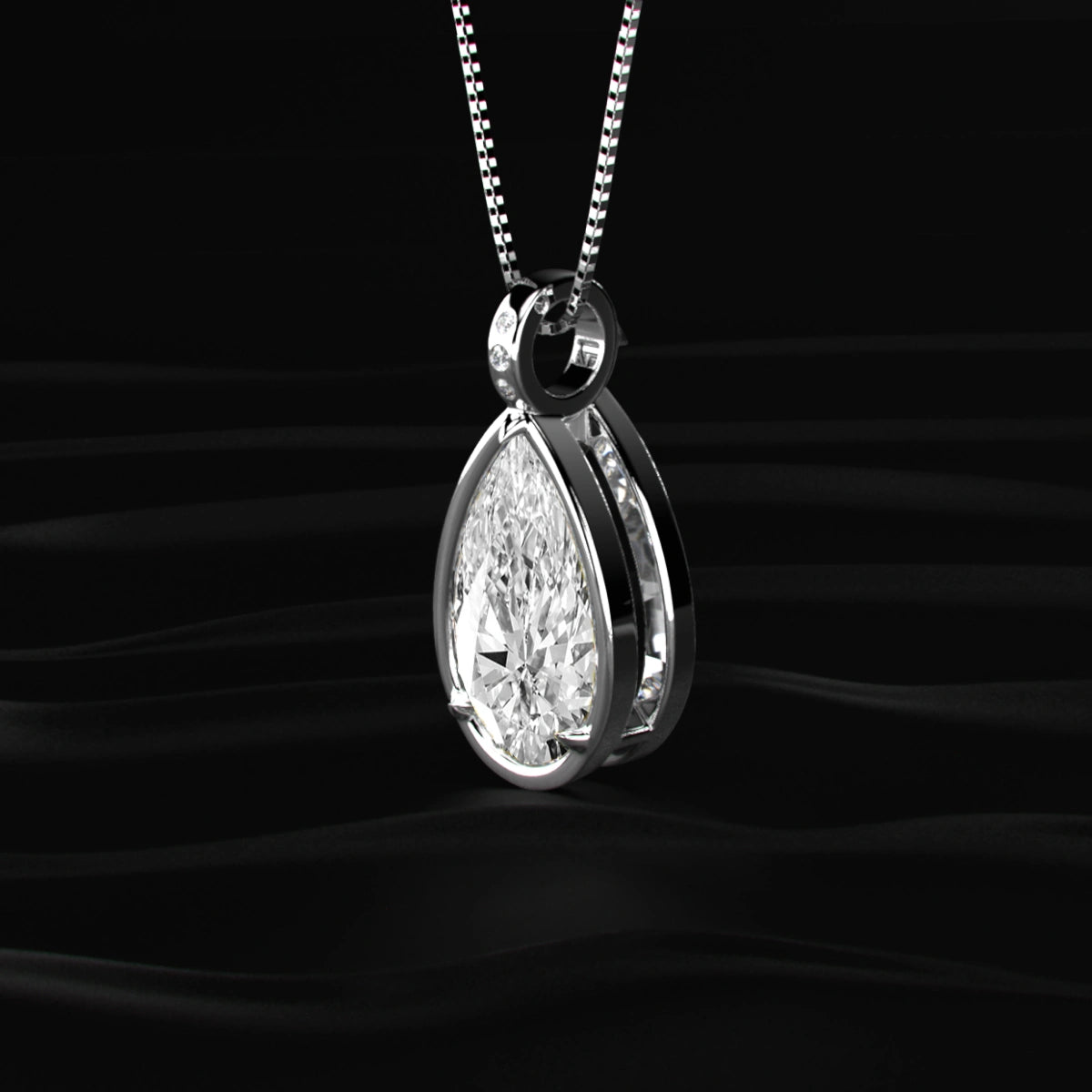 Yellow Pear Lab Diamond Bezel Solitaire Pendant | Earthly jewels