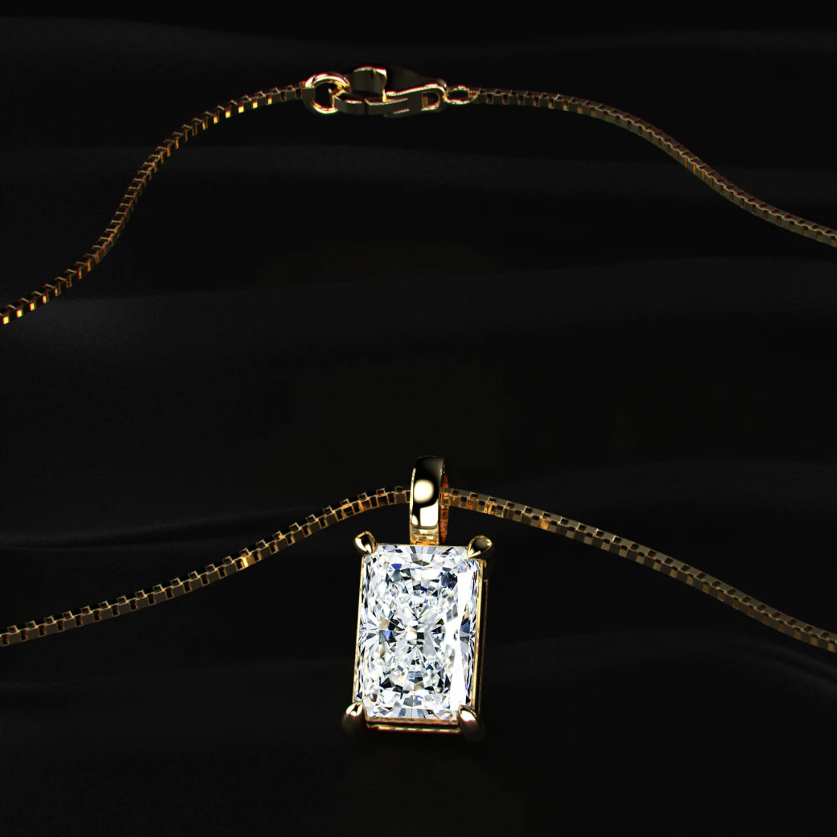 Radiant Diamond Solitaire Pendant