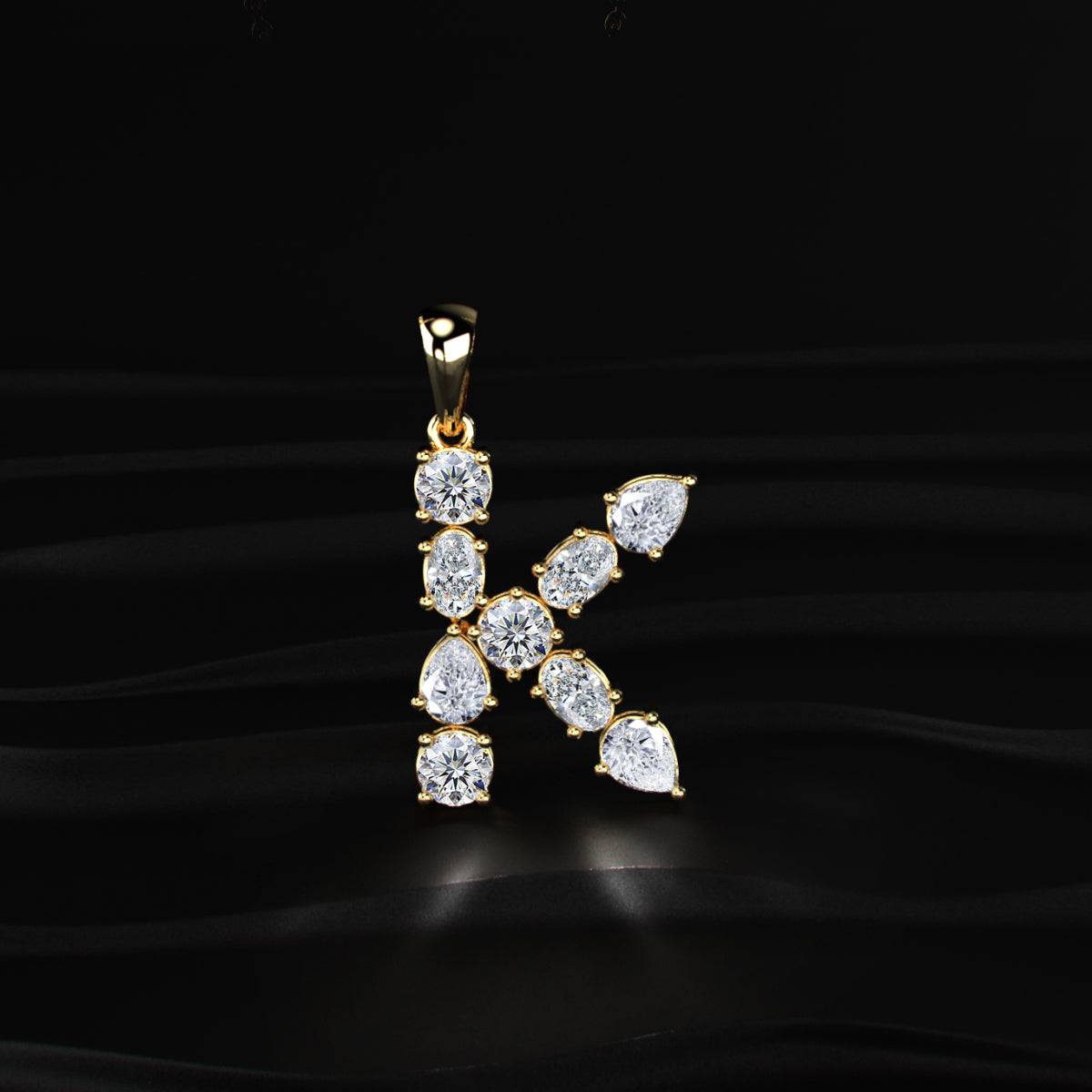 K Alphabet Diamond Pendant | Earthly Jewels