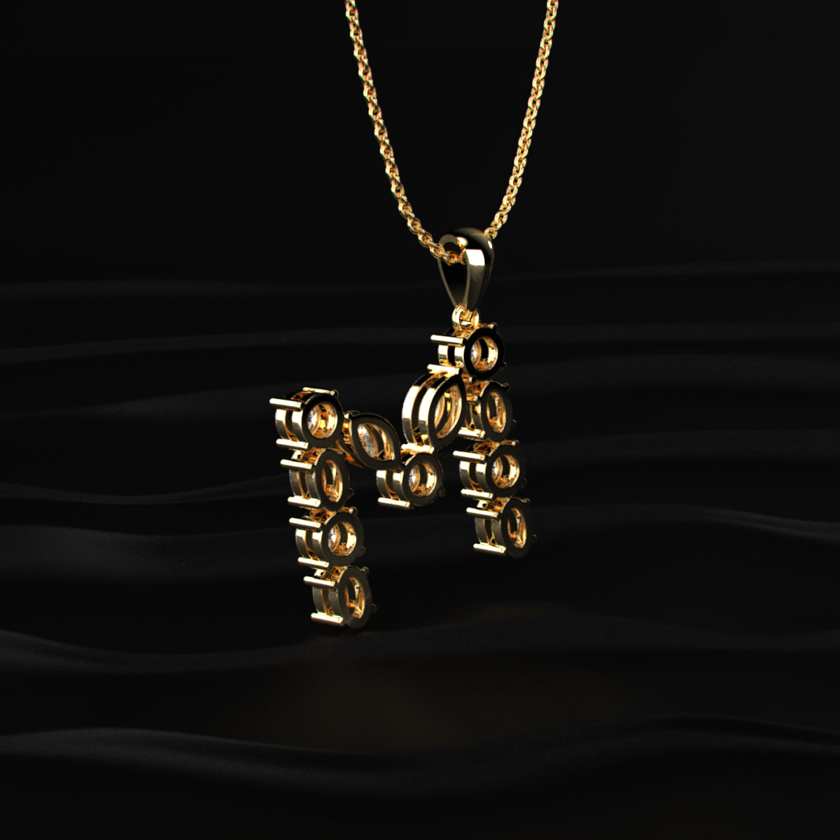 M Alphabet Diamond Pendant | Earthly Jewels