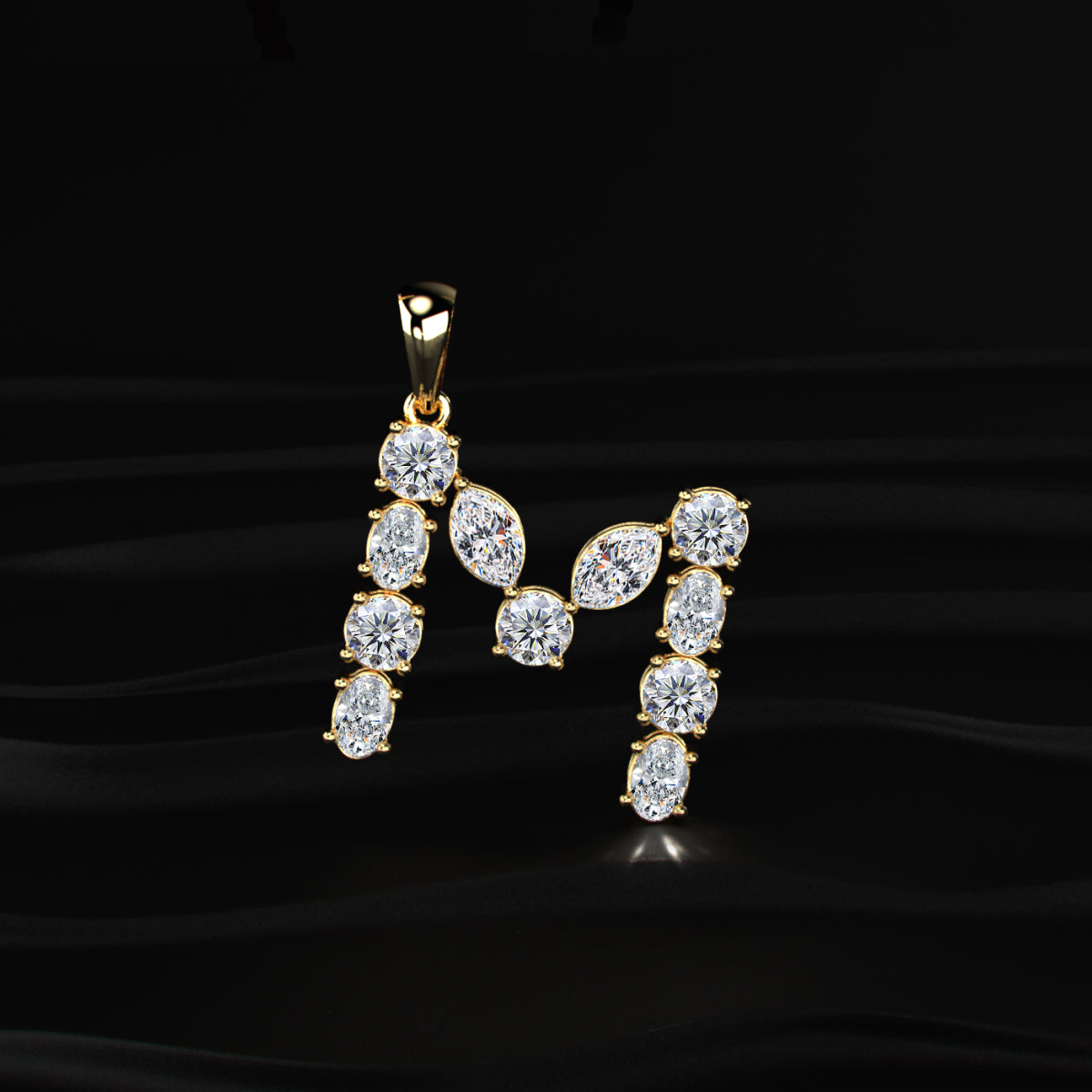 M Alphabet Diamond Pendant | Earthly Jewels