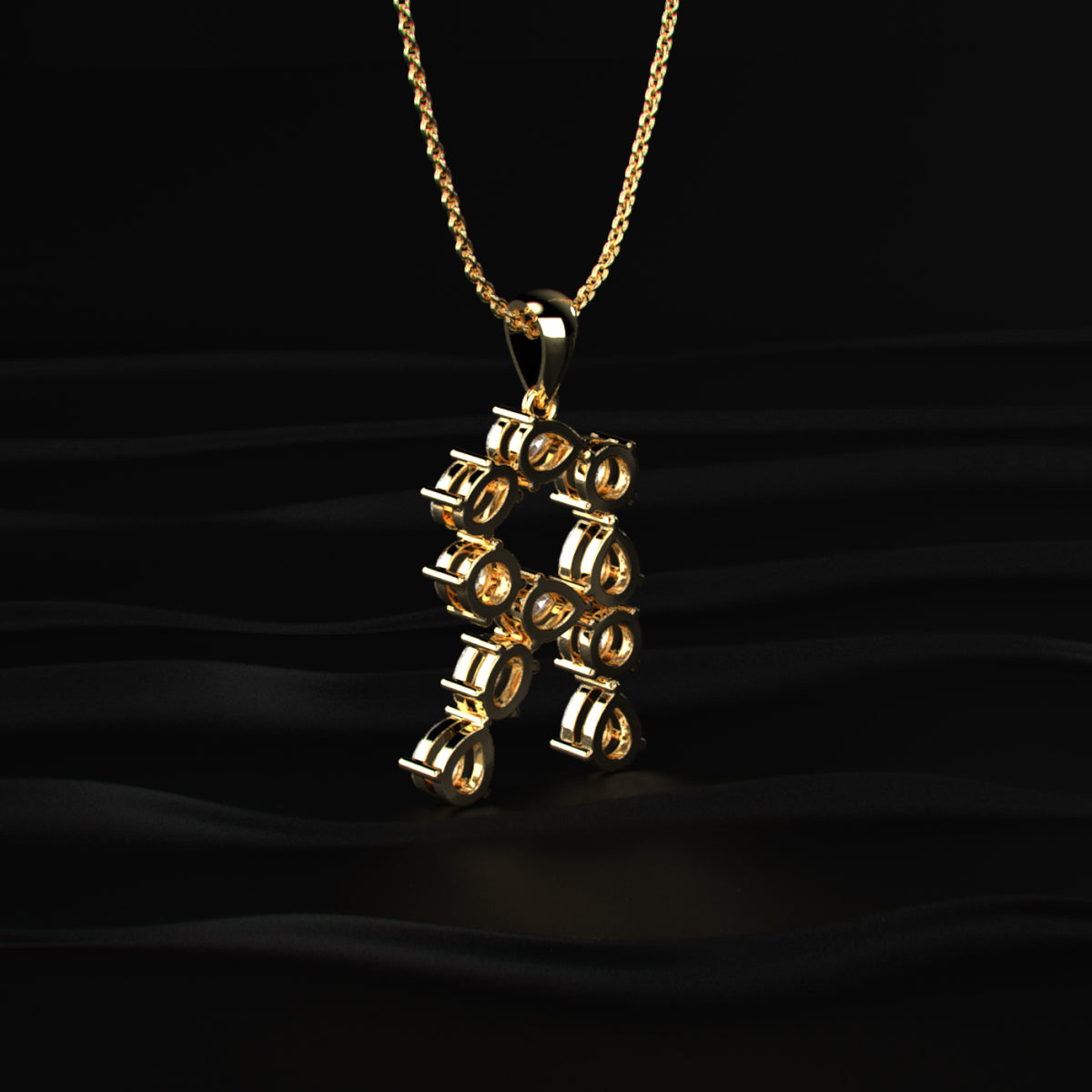 R Alphabet Diamond Pendant | Earthly Jewels