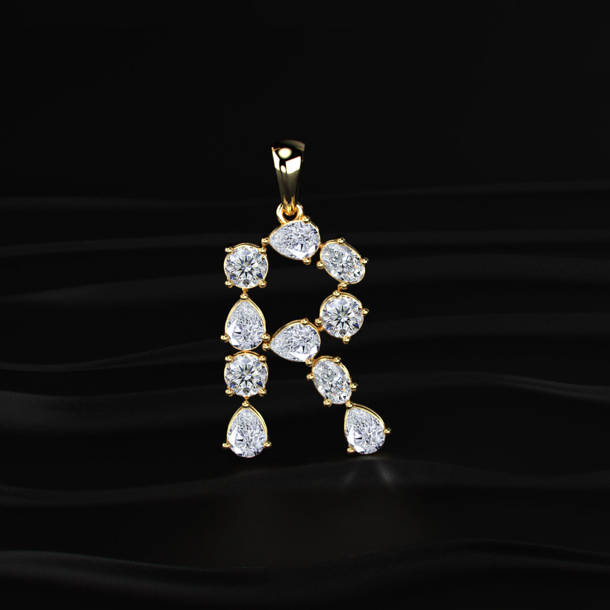 R Alphabet Diamond Pendant | Earthly Jewels