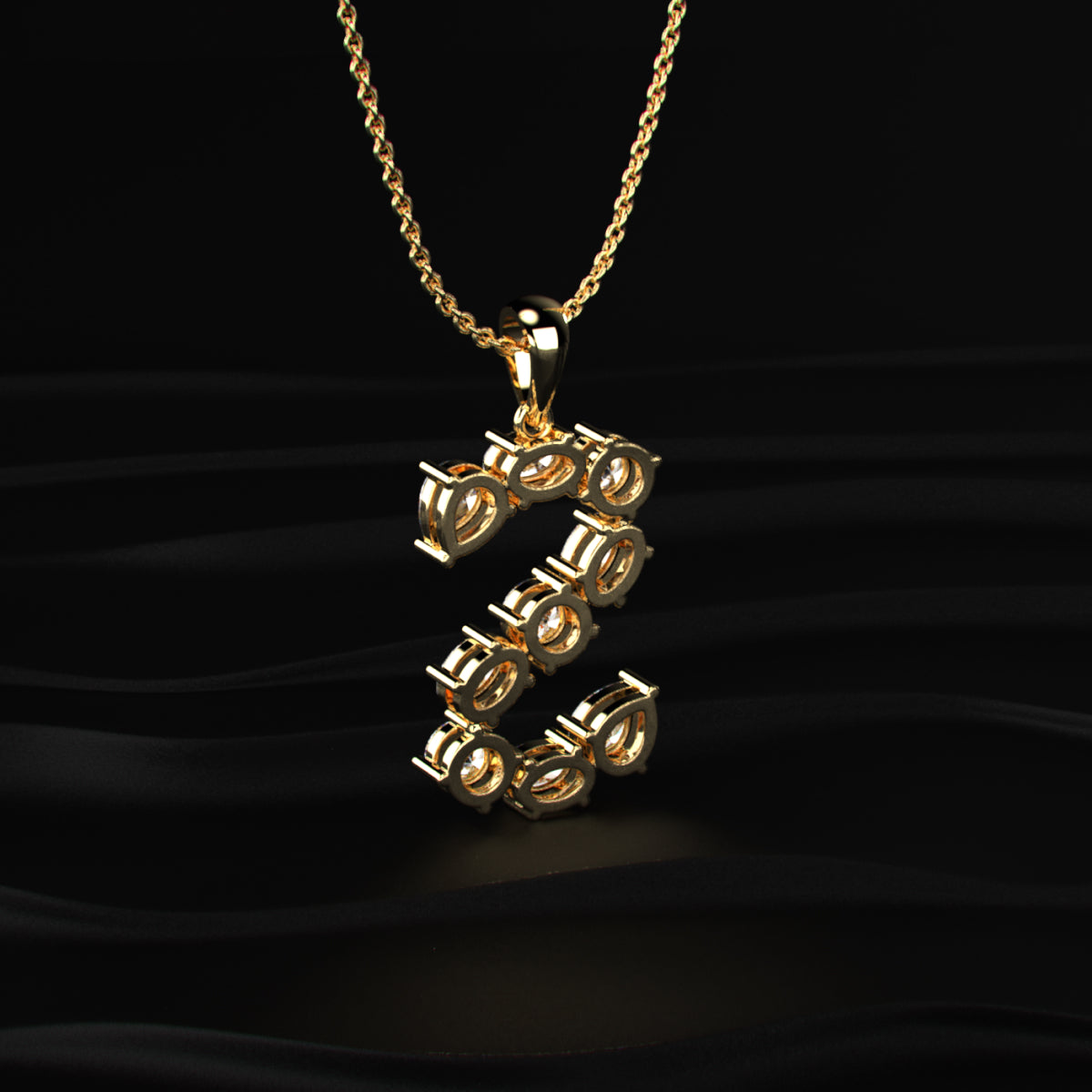 S Alphabet Diamond Pendant | Earthly Jewels