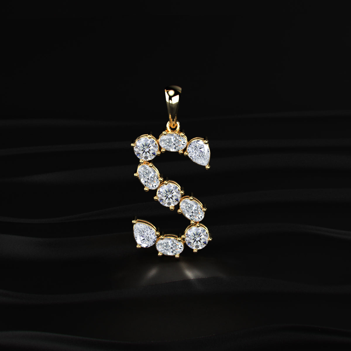 S Alphabet Diamond Pendant | Earthly Jewels