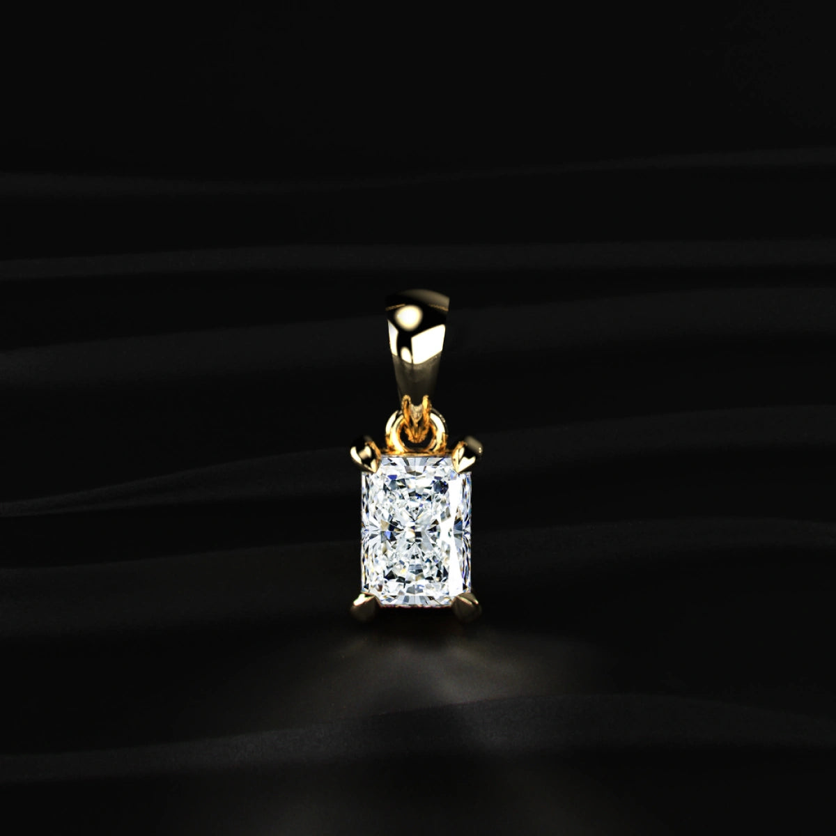 Radiant Cut Diamond Solitaire Pendant | Earthly Jewels