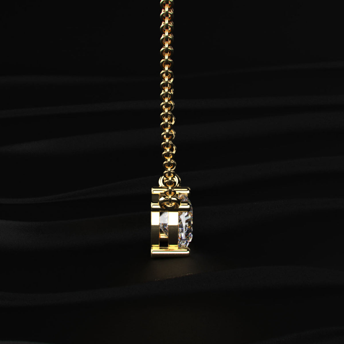 Cushion Cut Diamond Solitaire Necklace | Earthly Jewels