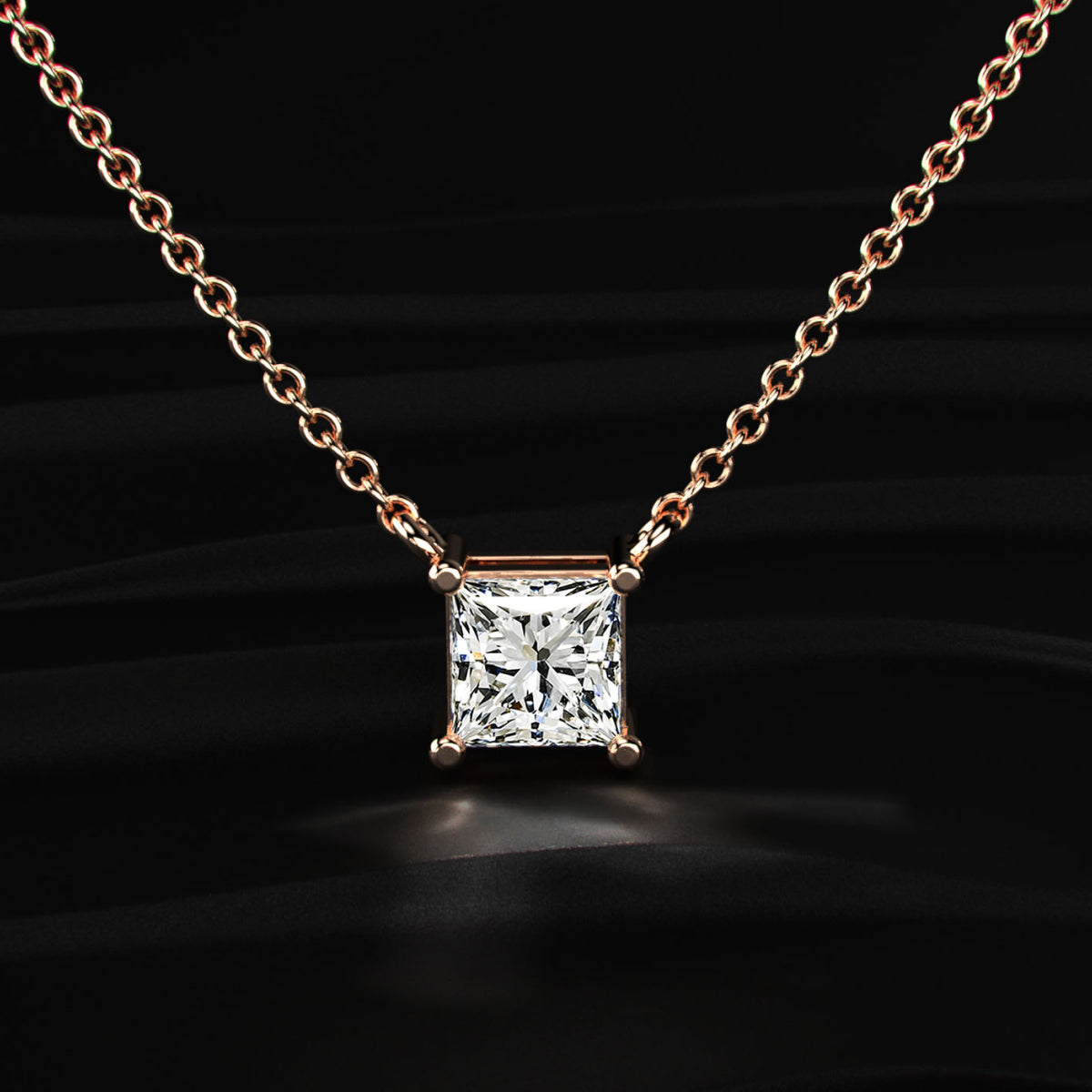 Princess-Cut Solitaire Necklace | Earthly Jewels