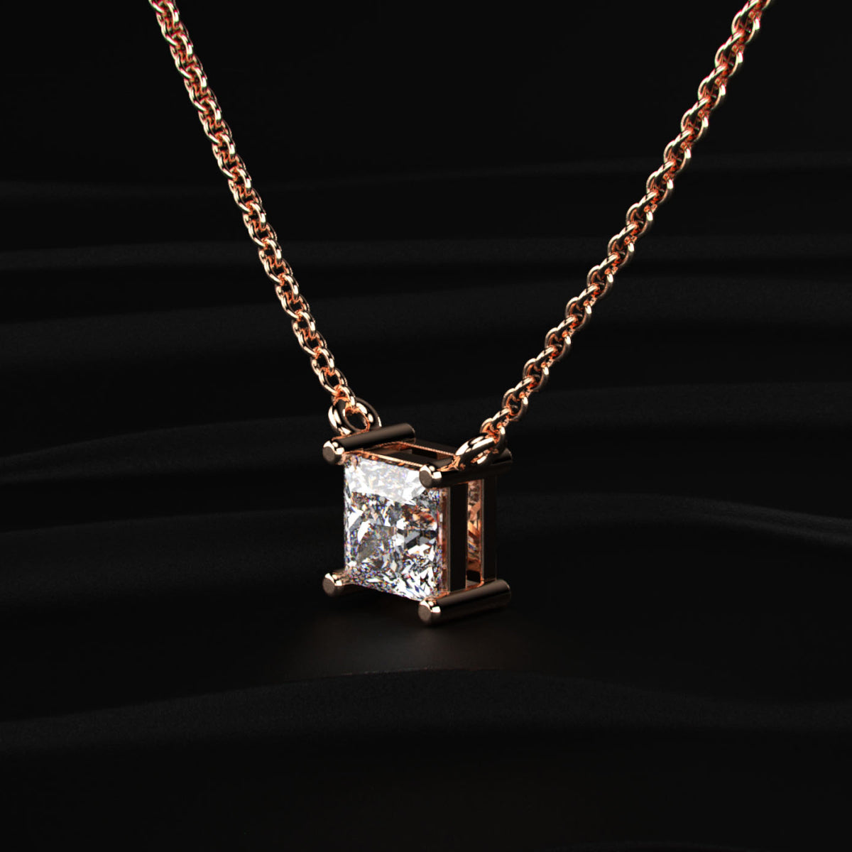 Princess-Cut Solitaire Necklace | Earthly Jewels