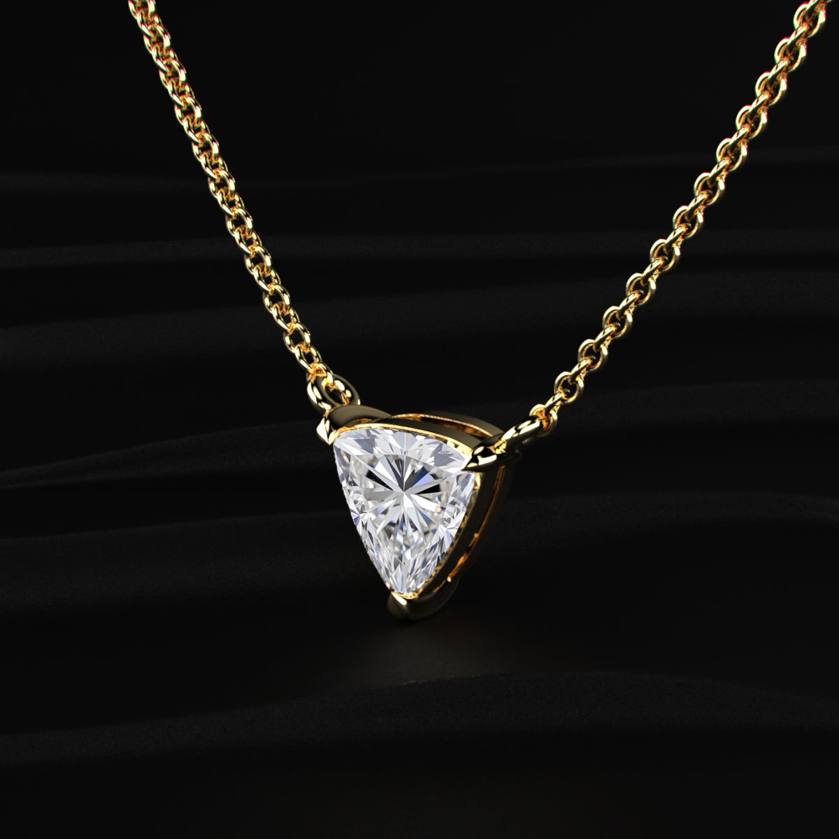 Trillion Cut Solitaire Necklace | Earthly Jewels