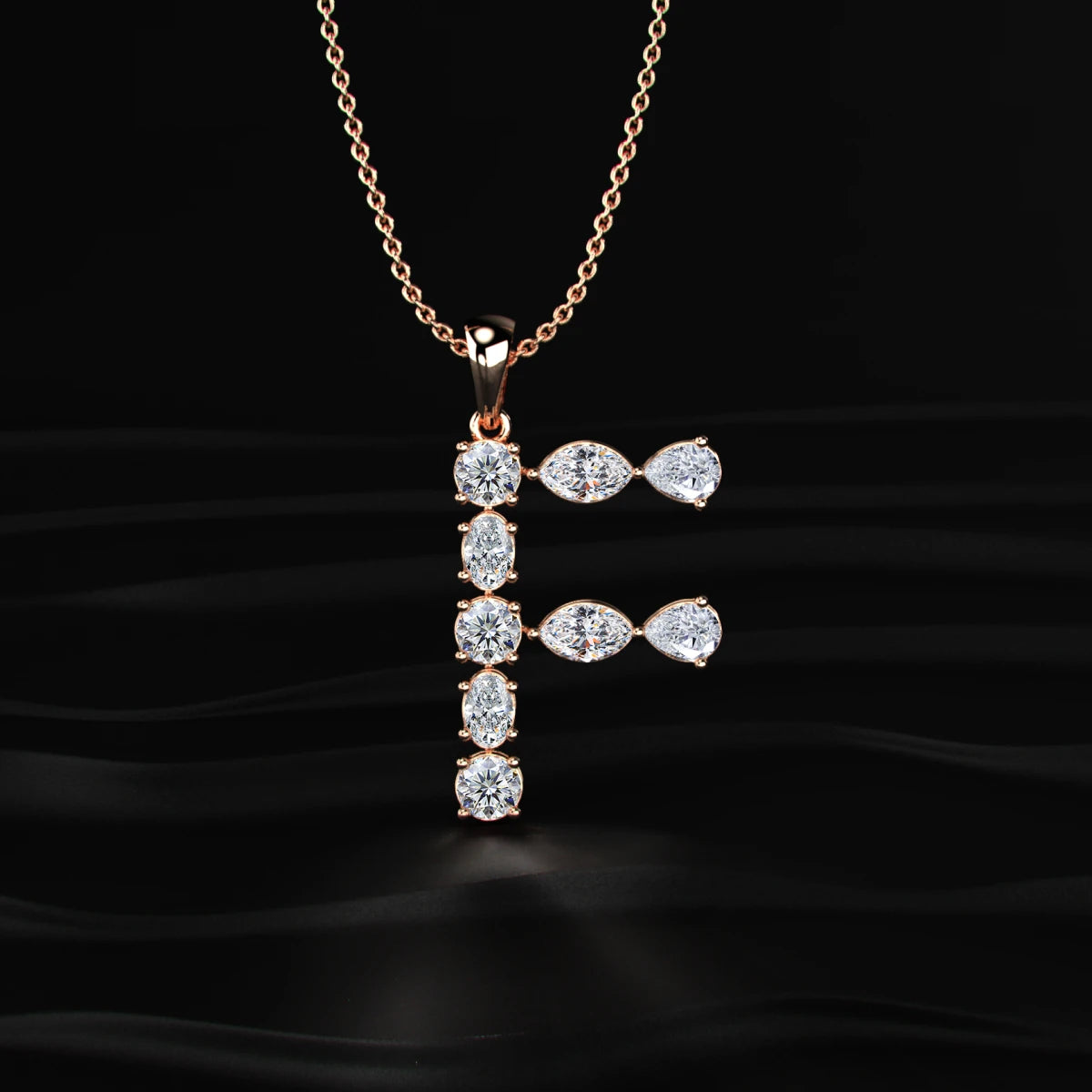 F Alphabet Diamond Pendant | Earthly Jewels
