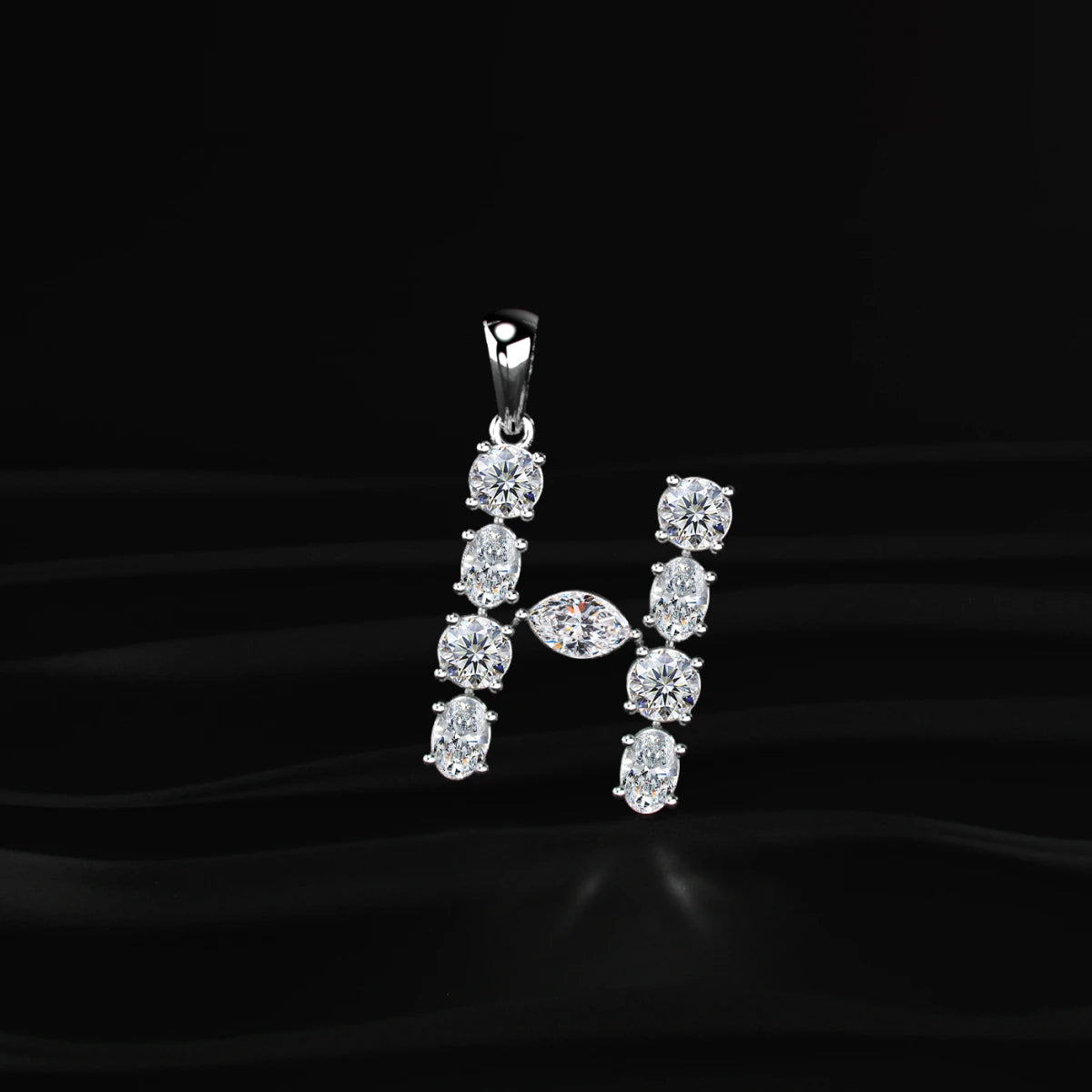 H Alphabet Diamond Pendant | Earthly Jewels
