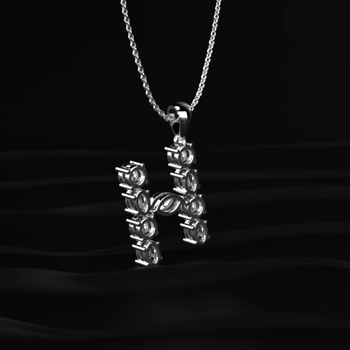 H Alphabet Diamond Pendant | Earthly Jewels