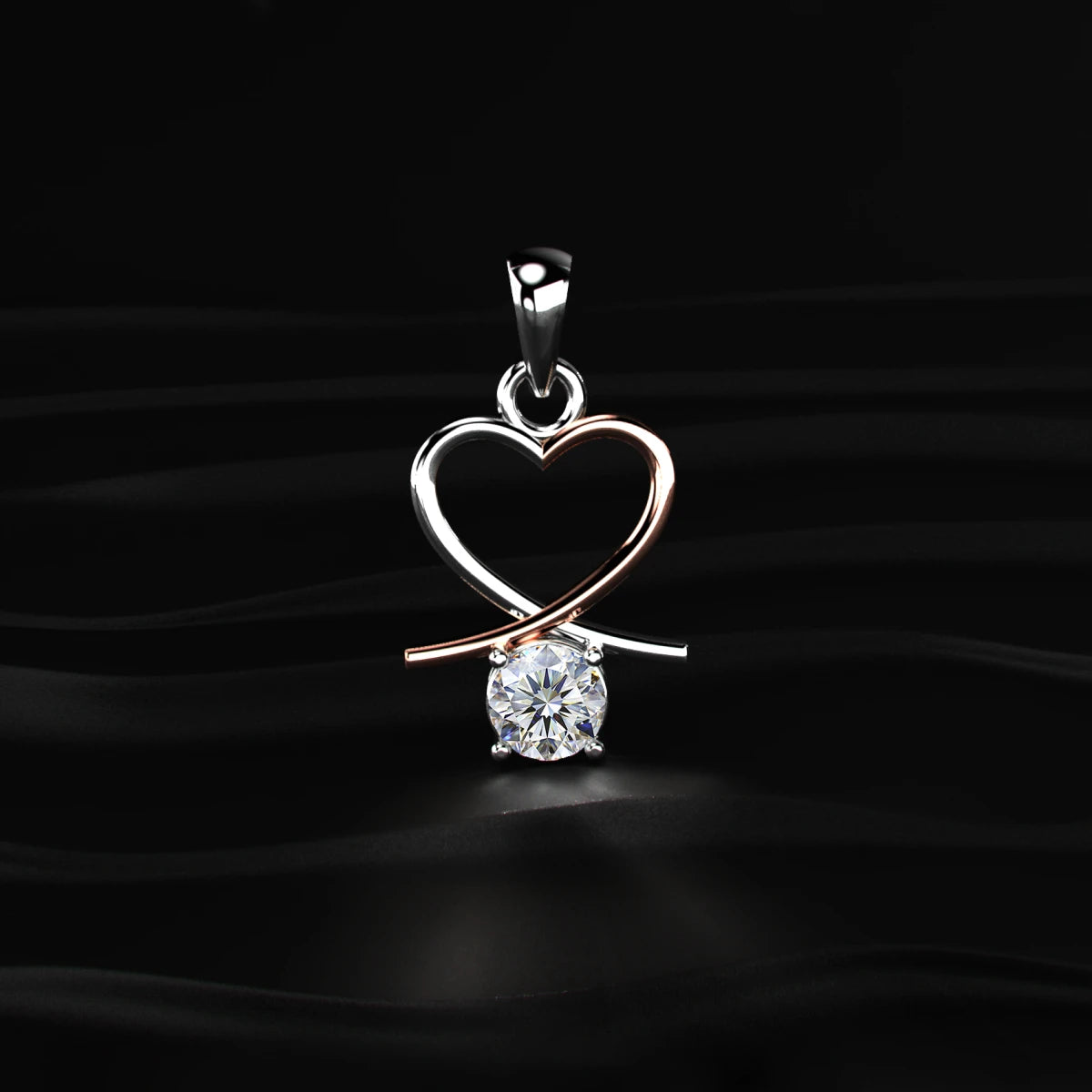 Round Diamond Pendant With Heart Shape | Earthly Jewels