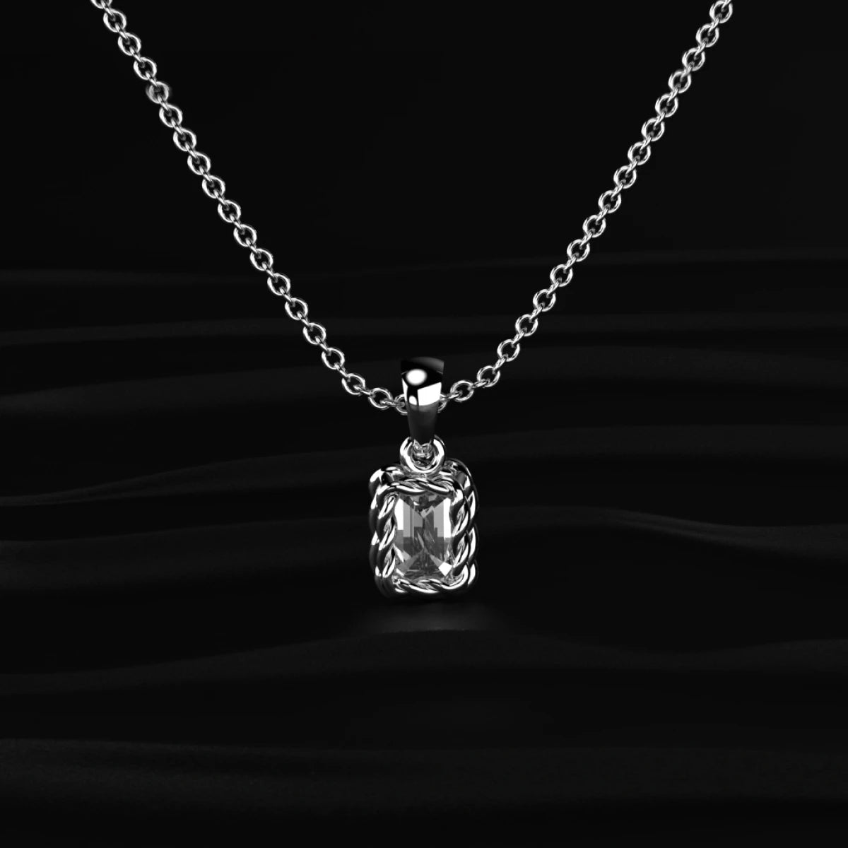 Radiant Cut Diamond Solitaire Pendant | Earthly Jewels | Back Image