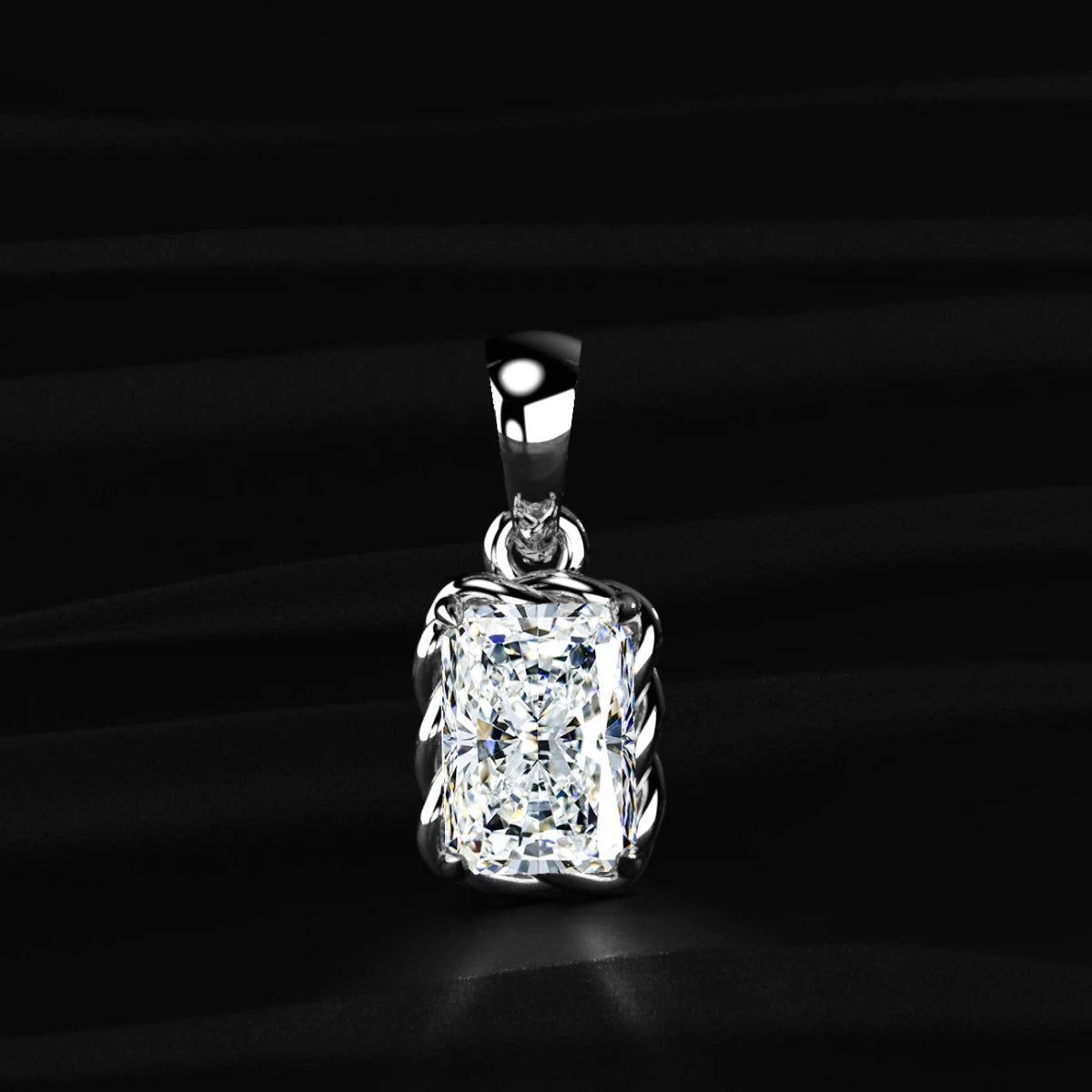 Radiant Cut Diamond Solitaire Pendant | Earthly Jewels