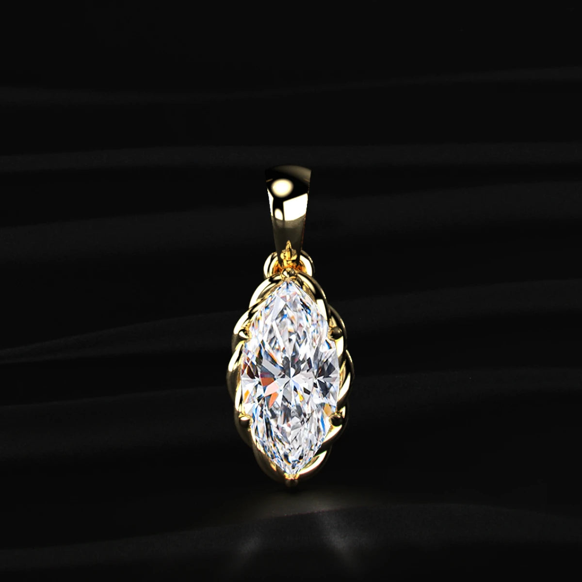 Marquise Cut Diamond Solitaire Pendant | Earthly Jewels