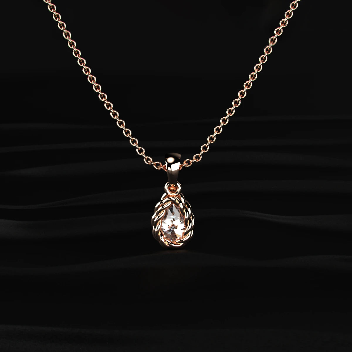 Pear Cut Diamond Solitaire Pendant | Earthly Jewels | Back Image