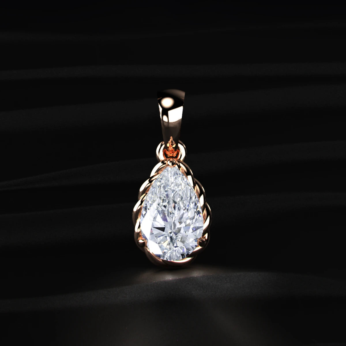 Pear Cut Diamond Solitaire Pendant | Earthly Jewels